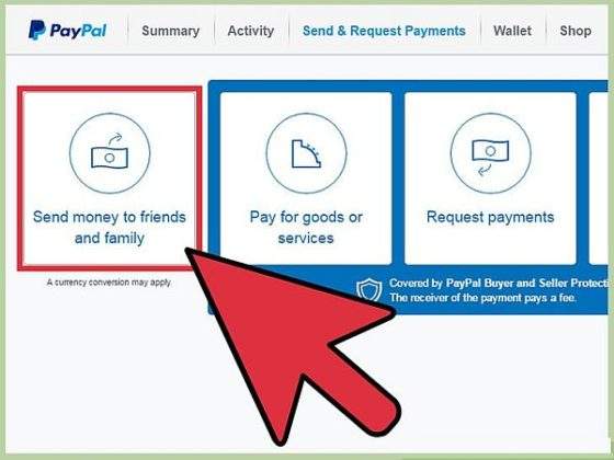 paypal friends and family fee international