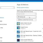 uninstall apps win 10