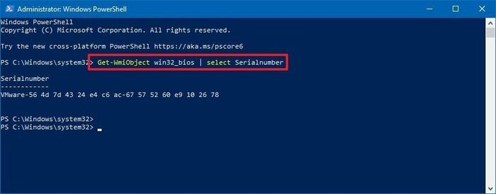 PowerShell PC Serial Number PC CHIP