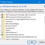 Windows 10 optional features control panel