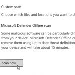 Defender offline Scan