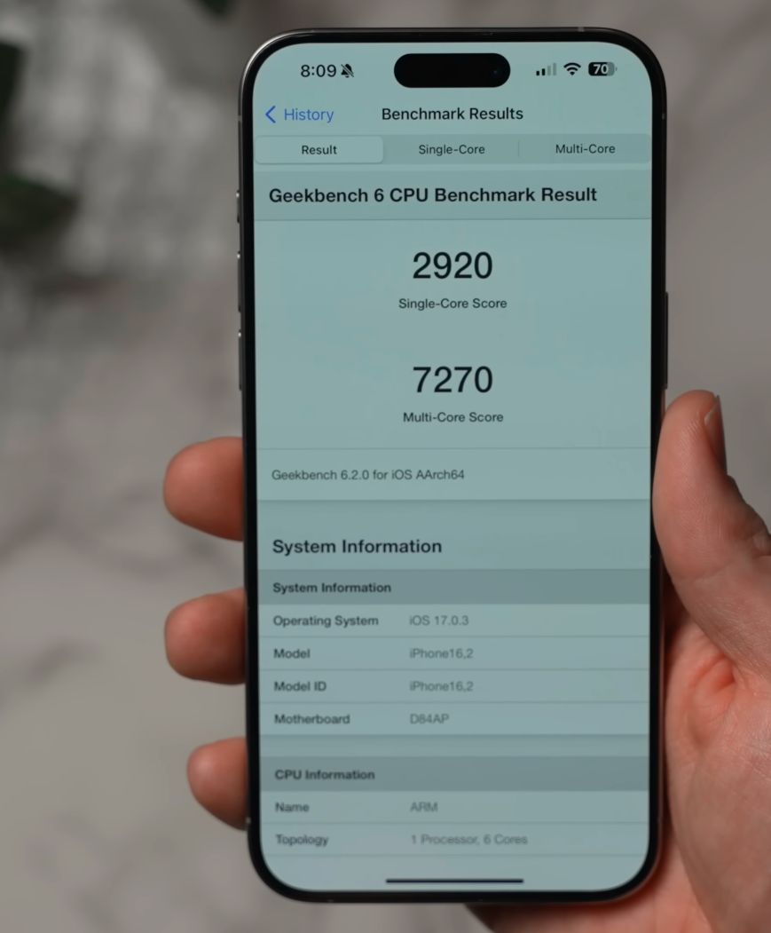 iPhone 15 Pro Max benchmark test